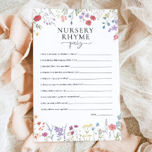 Kwekerij Rhyme Quiz Boho Baby shower Spel