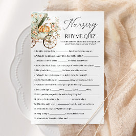 Kwekerij Rhyme Quiz Herfst Pompoen Baby shower Gam