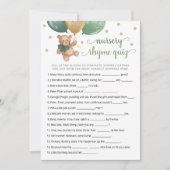 Kwekerij Rhyme Quiz Spel Teddy Bear Kaart (Voorkant)