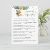 Kwekerij Rhyme Quiz Spel Teddy Bear Kaart (Staand voorkant)