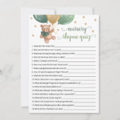 Kwekerij Rhyme Quiz Spel Teddy Bear Kaart (Voorkant)