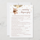 Kwekerij Rhyme Quiz Spel Teddy Bear Kaart (Voorkant)