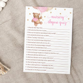 Kwekerij Rhyme Quiz Spel Teddy Bear Kaart