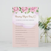 Kwekerij Rhyme Quiz Teddy Bear Meisje Baby shower (Staand voorkant)