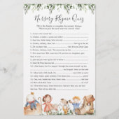 Kwekerij Rhymes Baby shower Kwekerij Rhyme Quiz Ga (Voorkant)