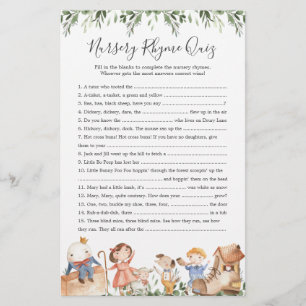 Kwekerij Rhymes Baby shower Kwekerij Rhyme Quiz Ga