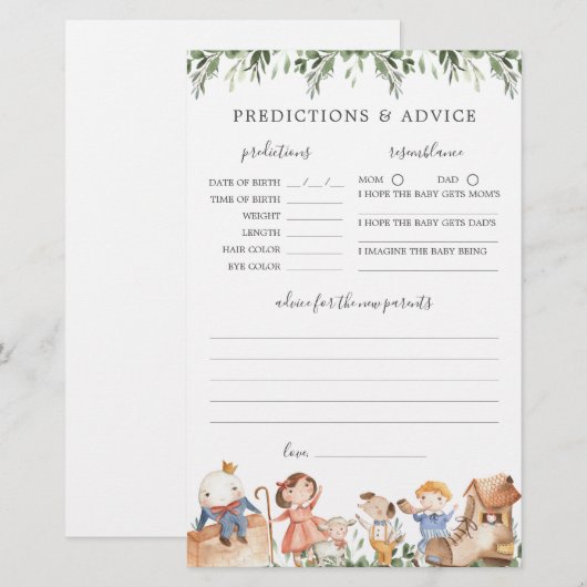 Kwekerij Rhymes Baby shower Voorspellingen en Advi (Voorkant / Achterkant)