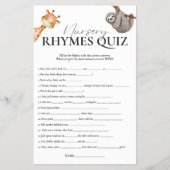 Kwekerij Rhymes Quiz Wild Een Baby shower Flyer (Voorkant)