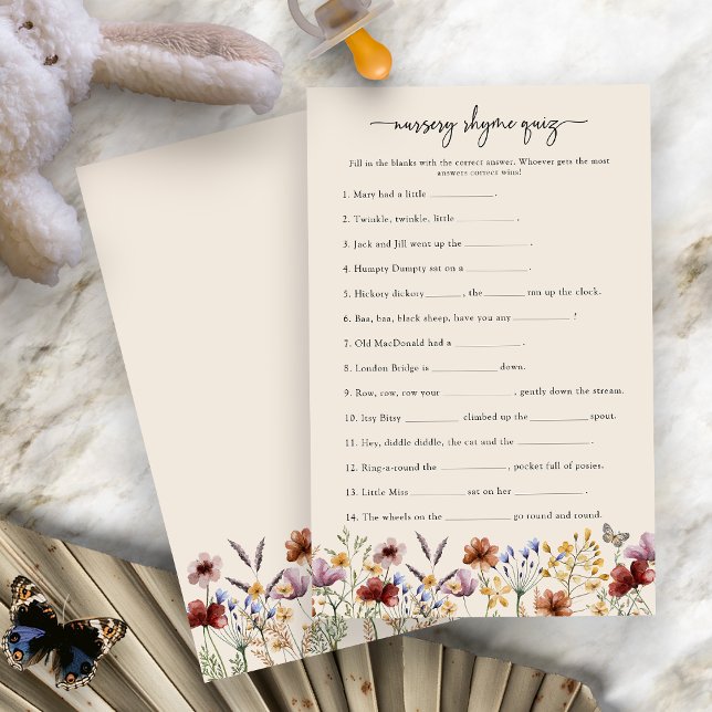 Kwekerij rijm spel (Boho Floral Nursery Rhyme Game by Painted Paperie
)