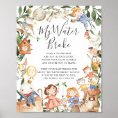 Kwekerij rijmt Baby shower Mijn Water Broke teken Poster (Voorkant)