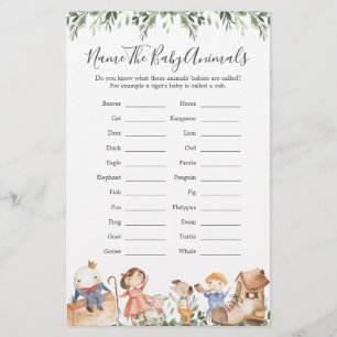 Kwekerij rijmt Baby shower Naam De Baby Dieren