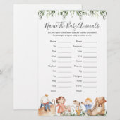 Kwekerij rijmt Baby shower Naam De Baby Dieren (Voorkant / Achterkant)