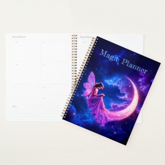 Kwekerij roze fee fantasie glitter neon maan planner (Display)