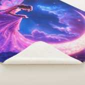 Kwekerij roze fee fantasie glitter neon maan sherpa deken (3/4)