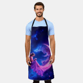 Kwekerij roze fee fantasie glitter neon moo schort (Gedragen)