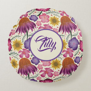 Kwekerij voor zachte pastelwilde bloemen rond kussen