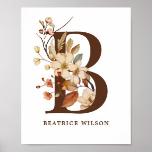 Kwekerij Wall Art Meisje Cottagore Letter B Poster