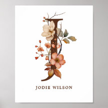 Kwekerij Wall Art Meisje Cottagore Letter J