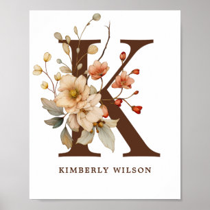 Kwekerij Wall Art Meisje Cottagore Letter K Poster