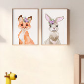Kwekerij Waterverf Fox en Bunny Muurkunst Sets