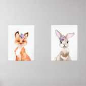 Kwekerij Waterverf Fox en Bunny Muurkunst Sets (Voorkant)