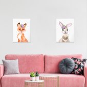 Kwekerij Waterverf Fox en Bunny Muurkunst Sets (Woonkamer)