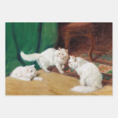 kwekerij witte kittens kat decoupage inpakpapier vel (Voorkant 3)