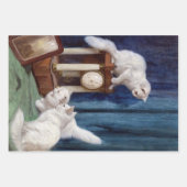 kwekerij witte kittens kat decoupage inpakpapier vel (Voorkant 2)