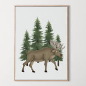 Kwekerij Woodland Dier Moose Wall Art Decor Poster