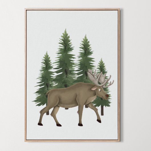 Kwekerij Woodland Dier Moose Wall Art Decor Poster