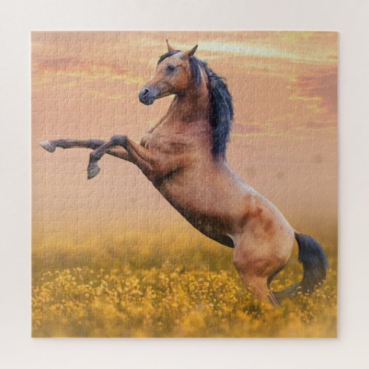 Kwekerspaard in een bloemenveld legpuzzel (Verticaal)
