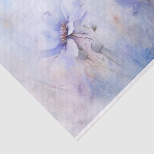 Kwelderige, Elegante Paarse Anemoon Bloemendecoupa Tissuepapier (Detail)