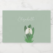 Kwelige Lentebesneeuwde Bloem Likeurfles Etiket (Enkel label)