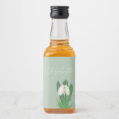 Kwelige Lentebesneeuwde Bloem Likeurfles Etiket (Voorkant)