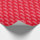 Kwestie met mooi kerstrood en wit patroon cadeaupapier (Hoek)