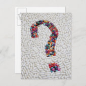 Kwestie van pillen op witte pil achtergrond briefkaart (Voorkant / Achterkant)