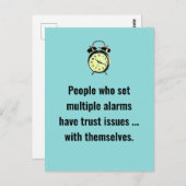 Kwesties van Alarm Clock Trust Joke / Just for Fun Briefkaart (Voorkant / Achterkant)