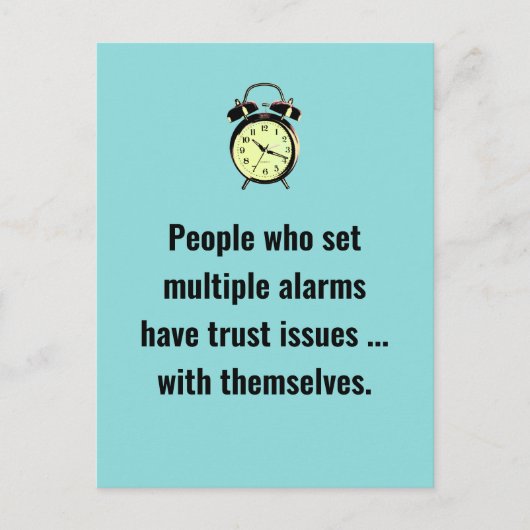 Kwesties van Alarm Clock Trust Joke / Just for Fun Briefkaart (Voorkant)