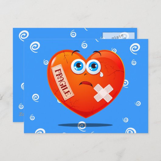 Kwetsbaar hart, briefkaart (Voorkant / Achterkant)