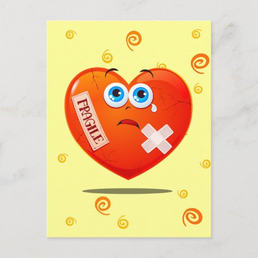 Kwetsbaar hart, briefkaart (Voorkant)