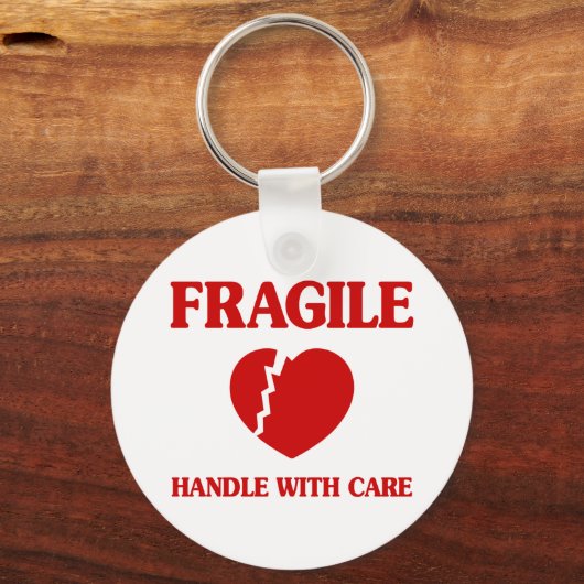 Kwetsbaar Hart Voorzichtig Behandelen Sleutelhanger (Voorkant)