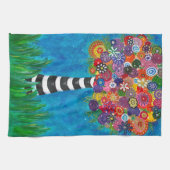 Kwetsbaar, kleurrijk, origineel kunstwerk theedoek (Horizontaal)