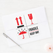 Kwetsbaar verzendlabel vierkante sticker (Envelop)