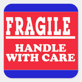 Kwetsbaar verzendlabel vierkante sticker