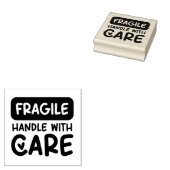 KWETSBAAR Voorzichtig behandelen Hart Rubberstempel (Gestempeld)
