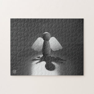 Kwetsbaarheid en breekbaarheid symbolic in Engel. Legpuzzel