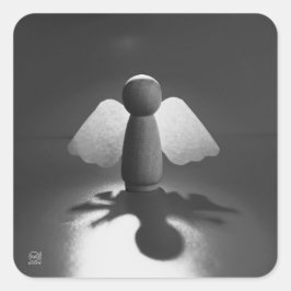 Kwetsbaarheid en breekbaarheid symbolic in Engel. Vierkante Sticker