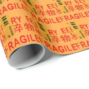 KWETSBARE aanduidingen in het Chinees en Engels Cadeaupapier