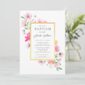 Kwetsbare bloemblaadjes doop kaart (Staand voorkant)