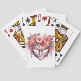 KWETSBARE BLOEMENMARDI GRAS MASKER POKERKAARTEN